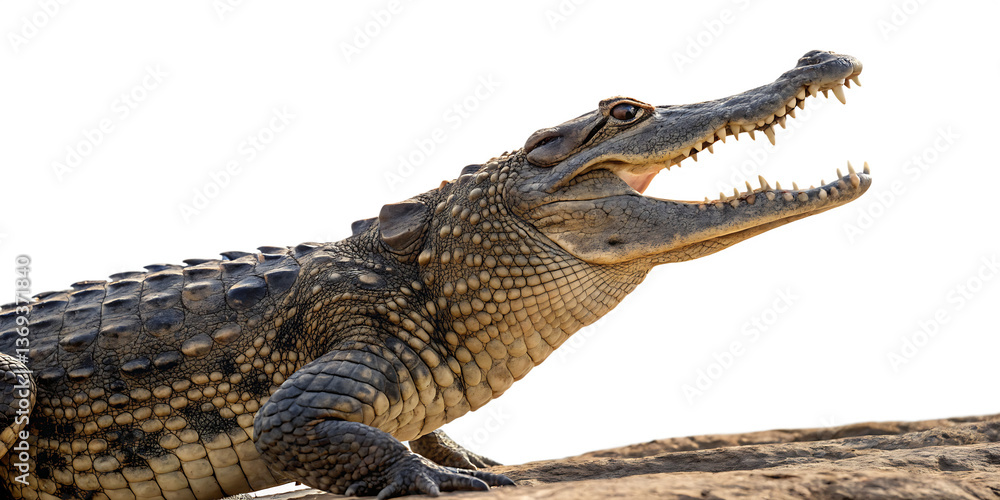 Fototapeta premium Alligator with Open Mouth PNG – Isolated Transparent Background Image