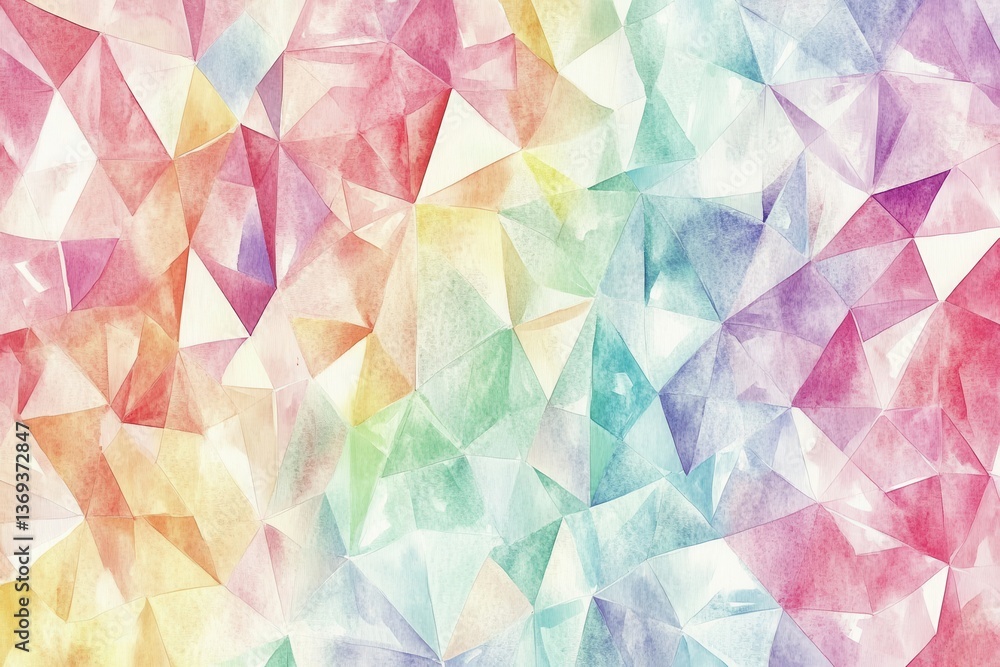 Fototapeta premium Rainbow Watercolor Geometric Texture Background.