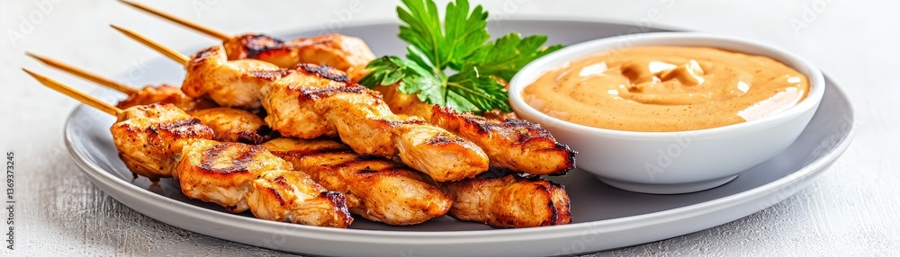 Grilled Chicken Satay with Peanut Sauce Grilled Chicken Satay with Peanut Sauce
