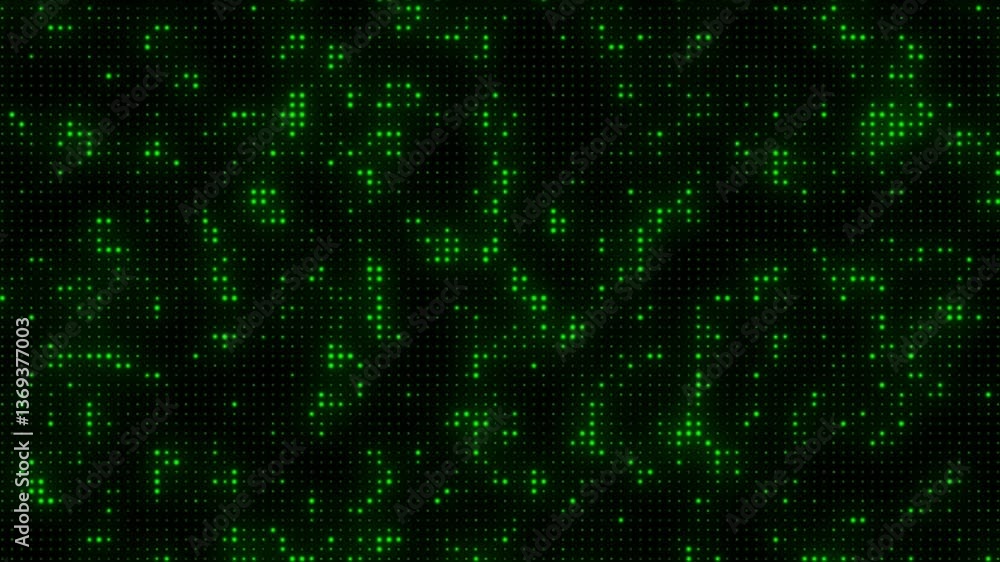 Green and black glowing dots animation background, 4k motion backdrop Green and black glowing dots animation background, 4k motion backdrop