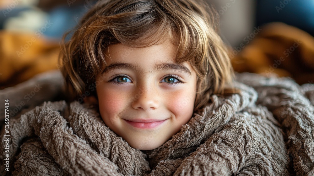 Cheerful young boy with warm friendly smile sitting in a cozy indoor setting The child has bright eyes and an innocent playful expression evoking a feeling of joy and happiness Cheerful young boy with warm friendly smile sitting in a cozy indoor setting The child has bright eyes and an innocent playful expression evoking a feeling of joy and happiness