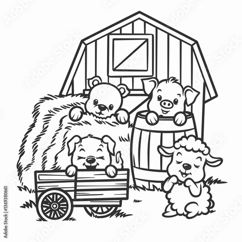 kdp cover, cover, book cover, cartoon illustration, cute coloring book cover, cute kids illustration, cartoon cover, kawaii coloring, easy and bold, kawaii cover, cozy, cozy cover, fuzzy, hygge, color