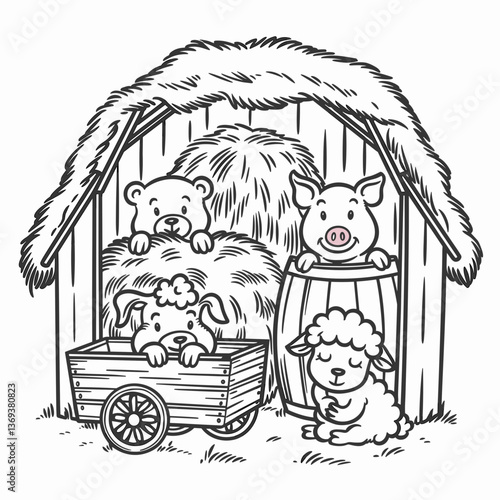 kdp cover, cover, book cover, cartoon illustration, cute coloring book cover, cute kids illustration, cartoon cover, kawaii coloring, easy and bold, kawaii cover, cozy, cozy cover, fuzzy, hygge, color