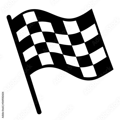 Black and White Checkered Racing Flag SVG Vector