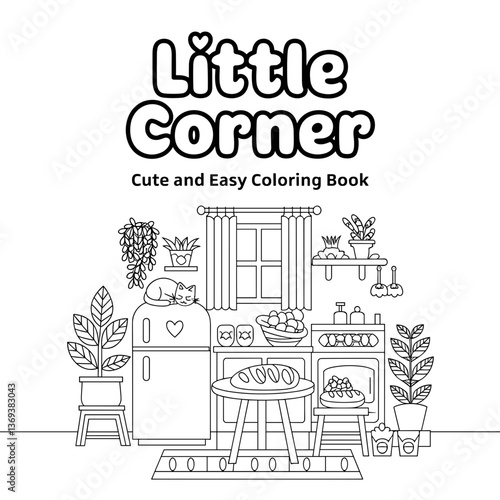 kdp cover, cover, book cover, cartoon illustration, cute coloring book cover, cute kids illustration, cartoon cover, kawaii coloring, easy and bold, kawaii cover, cozy, cozy cover, fuzzy, hygge, color