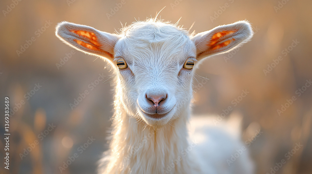Obraz premium white goat with long ear