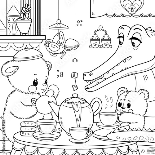 kdp cover, cover, book cover, cartoon illustration, cute coloring book cover, cute kids illustration, cartoon cover, kawaii coloring, easy and bold, kawaii cover, cozy, cozy cover, fuzzy, hygge, color