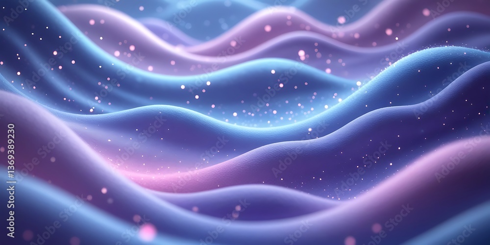 Colorful flowing waves with magical light and glitter effects, blending gradients of violet and cyan, ideal for fantasy themes, futuristic aesthetics, and artistic wallpapers
Colorful flowing waves with magical light and glitter effects, blending gradients of violet and cyan, ideal for fantasy themes, futuristic aesthetics, and artistic wallpapers