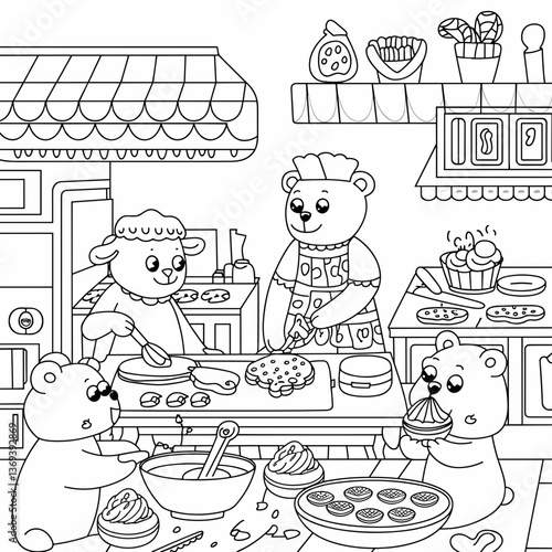 kdp cover, cover, book cover, cartoon illustration, cute coloring book cover, cute kids illustration, cartoon cover, kawaii coloring, easy and bold, kawaii cover, cozy, cozy cover, fuzzy, hygge, color