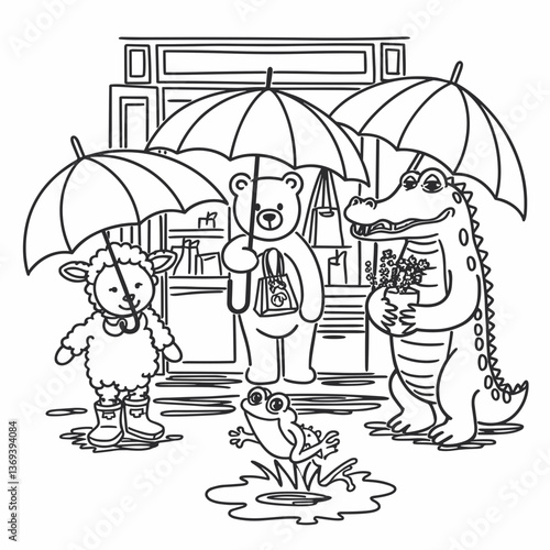 kdp cover, cover, book cover, cartoon illustration, cute coloring book cover, cute kids illustration, cartoon cover, kawaii coloring, easy and bold, kawaii cover, cozy, cozy cover, fuzzy, hygge, color