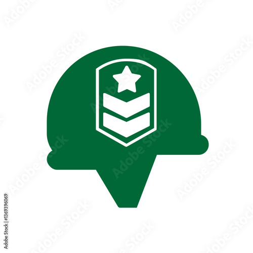 green hat millitary vector illustration