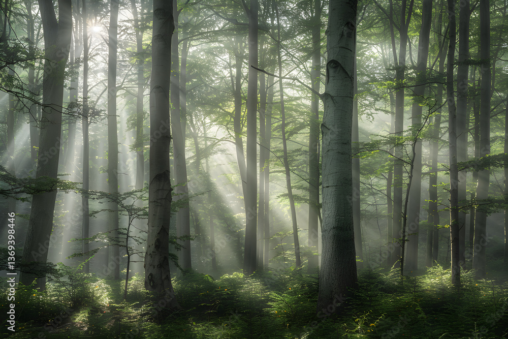 Fog-enshrouded Forest: A Mystical Symphony of Tranquillity and Wilderness Fog-enshrouded Forest: A Mystical Symphony of Tranquillity and Wilderness