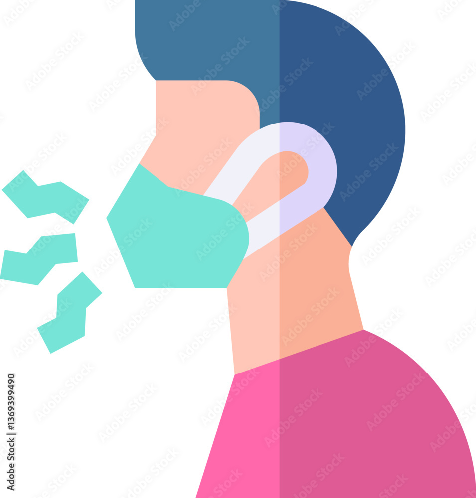 cough Illustration on a white background. cough Illustration on a white background.