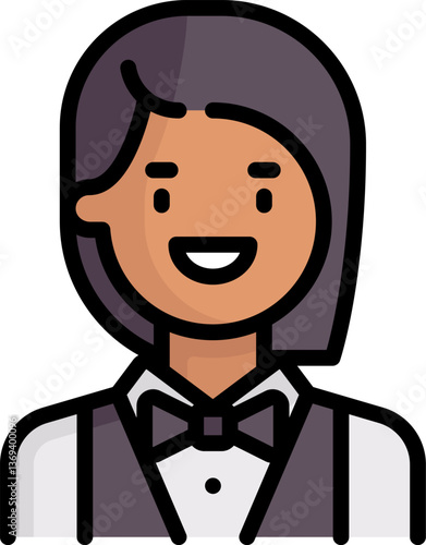 croupier Illustration on a white background.