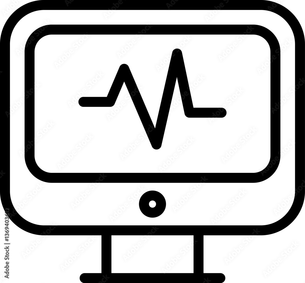ecg reading Illustration on a white background ecg reading Illustration on a white background