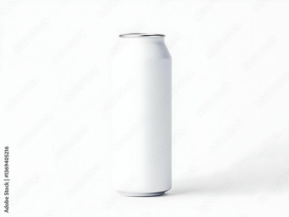 3D Render of a Sleek, Blank White Aluminum Can Mockup on a White Background, Ideal for Beverage or Product Packaging Design 3D Render of a Sleek, Blank White Aluminum Can Mockup on a White Background, Ideal for Beverage or Product Packaging Design