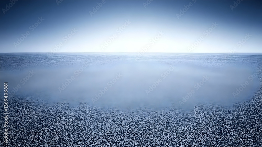 Abstract Blue Landscape: Misty Horizon over Textured Surface, Evoking Serenity and Calm with a Cold, Tranquil Atmosphere. Abstract Blue Landscape: Misty Horizon over Textured Surface, Evoking Serenity and Calm with a Cold, Tranquil Atmosphere.