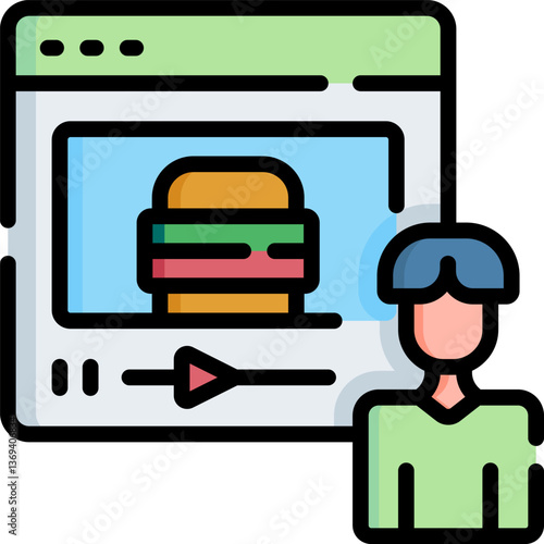 food blogger Illustration on a white background