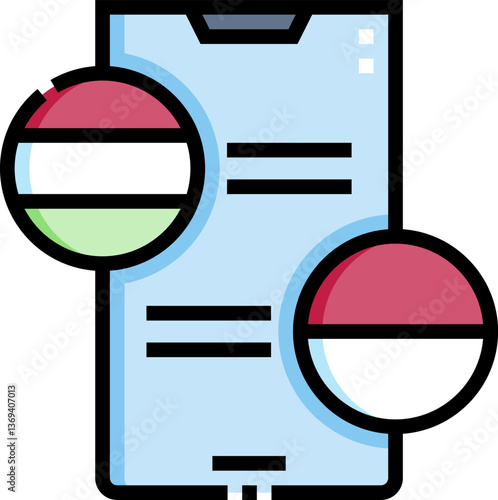 foreign language Illustration on a white background