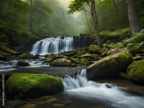 Maytag Falls: A Hidden U.S. Gem Where Smooth, Sliding Cascades Flow Over Rugged Rock Formations, Creating a Mesmerizing Natural Waterscape Surrounded by Lush Wilderness