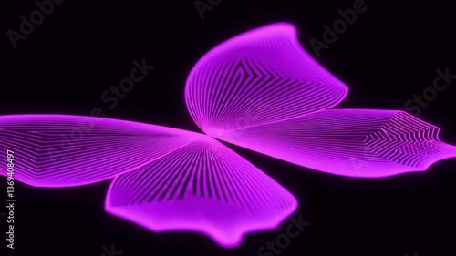 Neon Butterfly: Geometric Elegance in a Dark Digital Realm