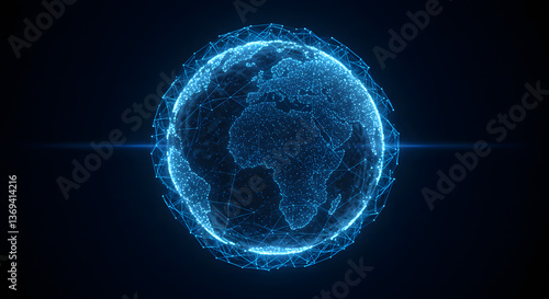 Wallpaper Mural Digital Earth Globe with Network Connections Torontodigital.ca