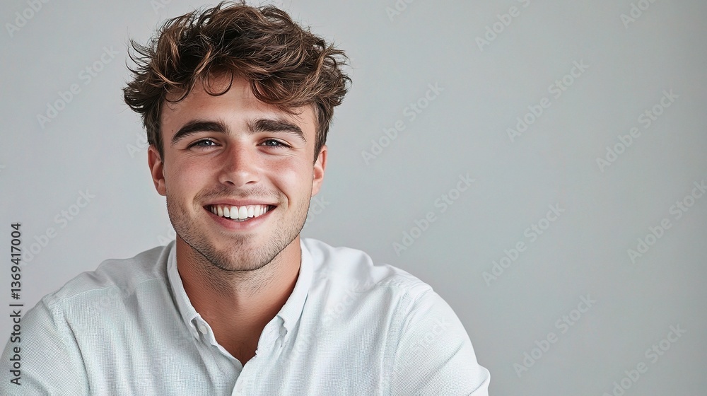 Stylish Young Man Portrait in Studio with Neutral Background Stylish Young Man Portrait in Studio with Neutral Background