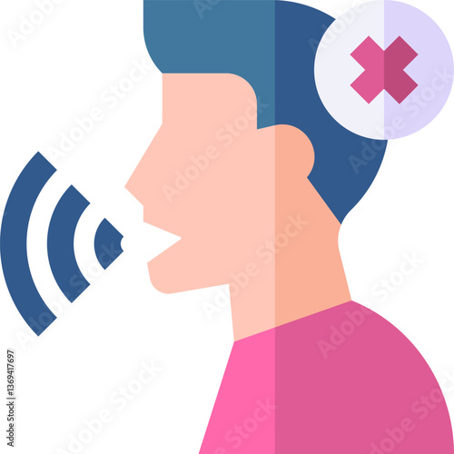 inability to speak Illustration on a white background