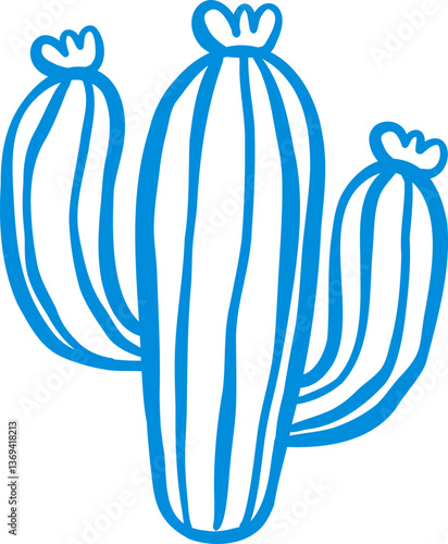 Coastal Cowgirl Cactus Outline Playful Hand Draw