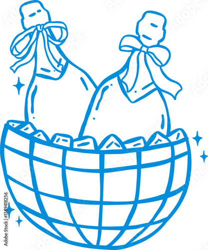 Coastal Cowgirl Champagne in Disco ball Outline Playful Hand Draw
