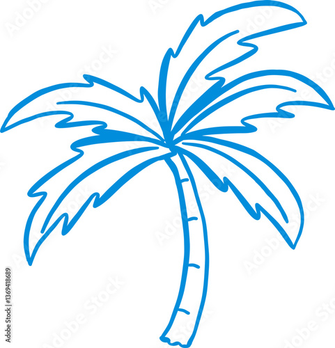 Coastal Cowgirl Plam Tree Outline Playful Hand Draw
