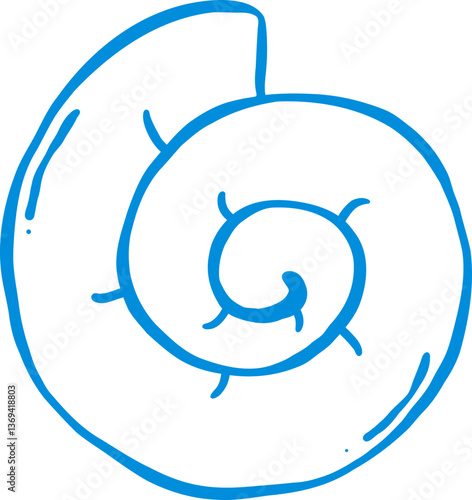 Simple Sea Snail Shell Outline Playful Hand Draw