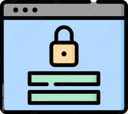 log in Illustration on a white background.
