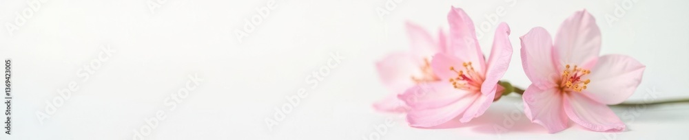 Fototapeta premium Delicate bloom isolated on a crisp white surface, clean, natural, simple