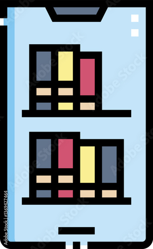 online library Illustration on a white background.