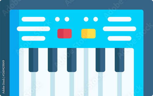 piano keyboard Illustration on a white background.