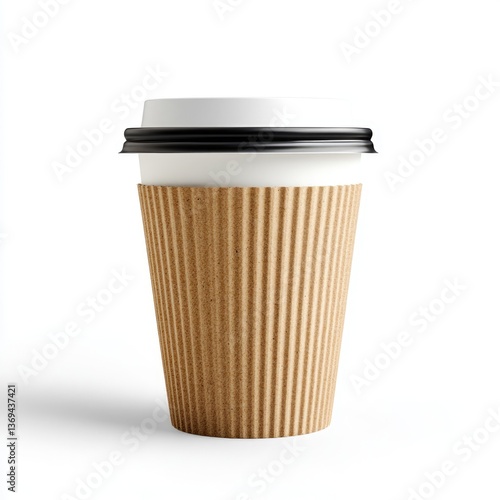 Wallpaper Mural Takeaway coffee cup isolated on white background product photography minimalist front view beverage concept Torontodigital.ca