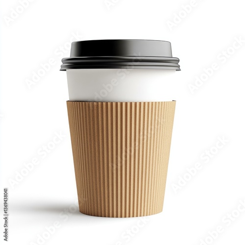 Wallpaper Mural Close-up of minimalist takeaway coffee cup contemporary product photography on white background Torontodigital.ca