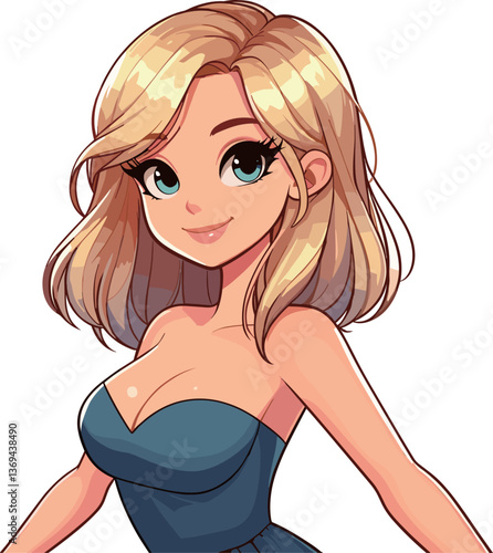 金髪美女のイラスト