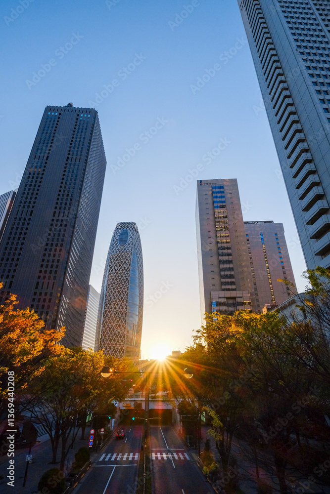 Obraz premium 西新宿・夜明け