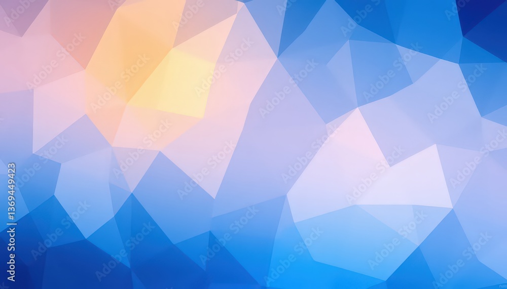 Obraz premium Abstract Low Poly Background: Serene Blue and Pink Hues