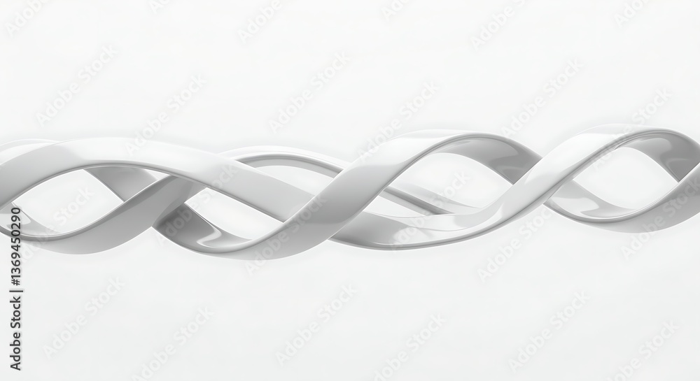 3D Ribbon Loop Business Concept Abstract White background