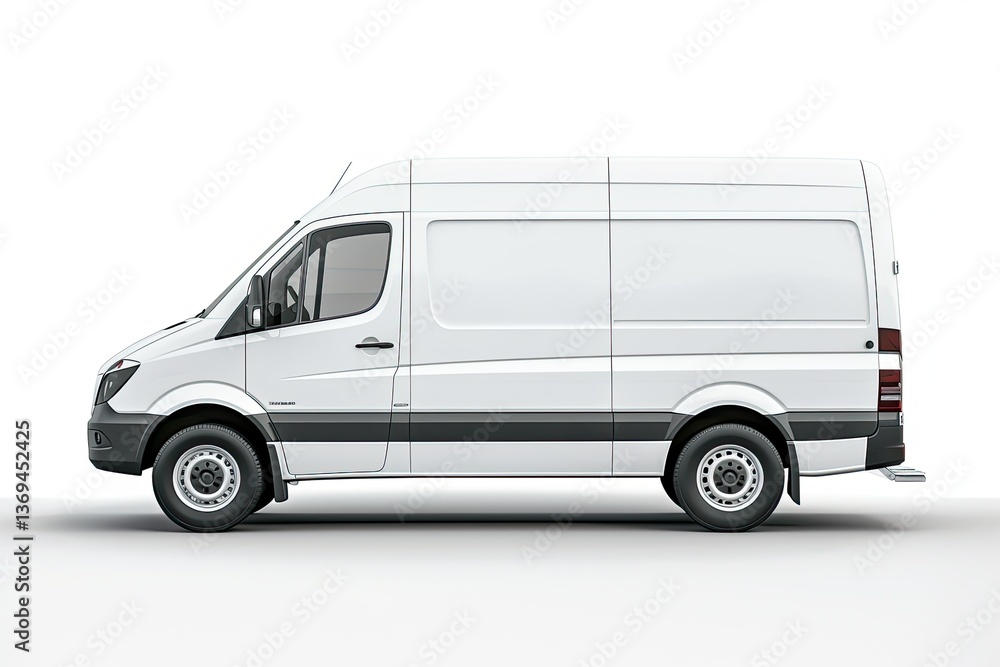 Premium Quality Image of Delivery Van Clear White Isolated Background Copy Space Premium Quality Image of Delivery Van Clear White Isolated Background Copy Space