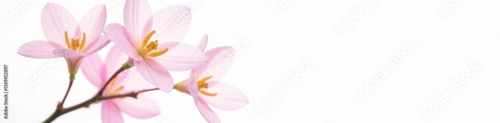 Fototapeta premium Delicate pink flower isolated on white background, flower, elegant, pink