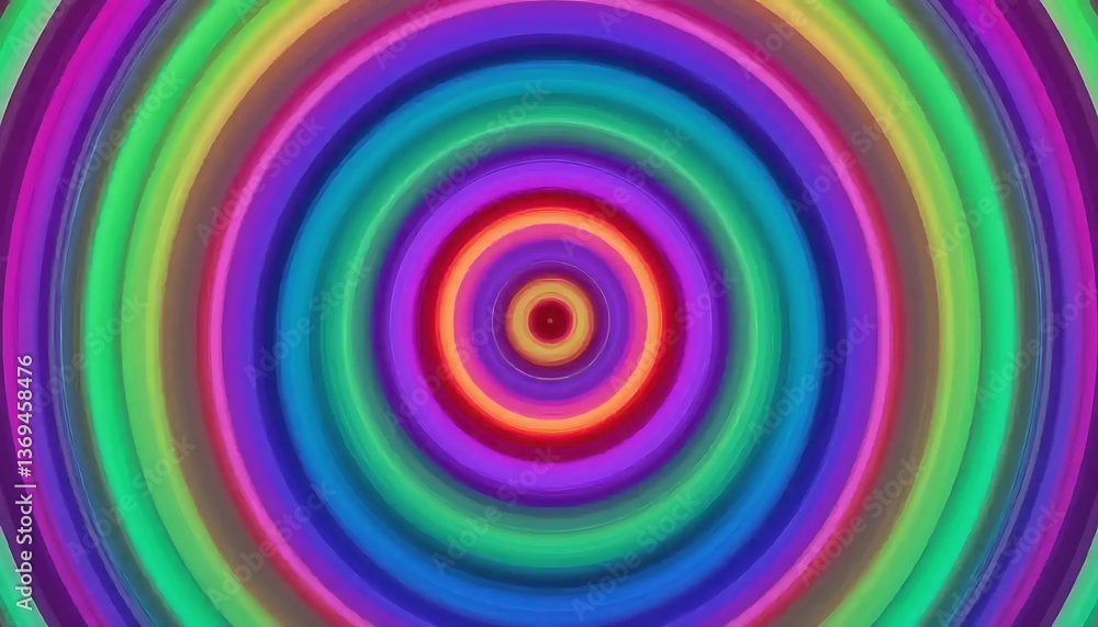 Hypnotic Rainbow Circle Pattern Design with Concentric Rings and Vibrant Colors Hypnotic Rainbow Circle Pattern Design with Concentric Rings and Vibrant Colors