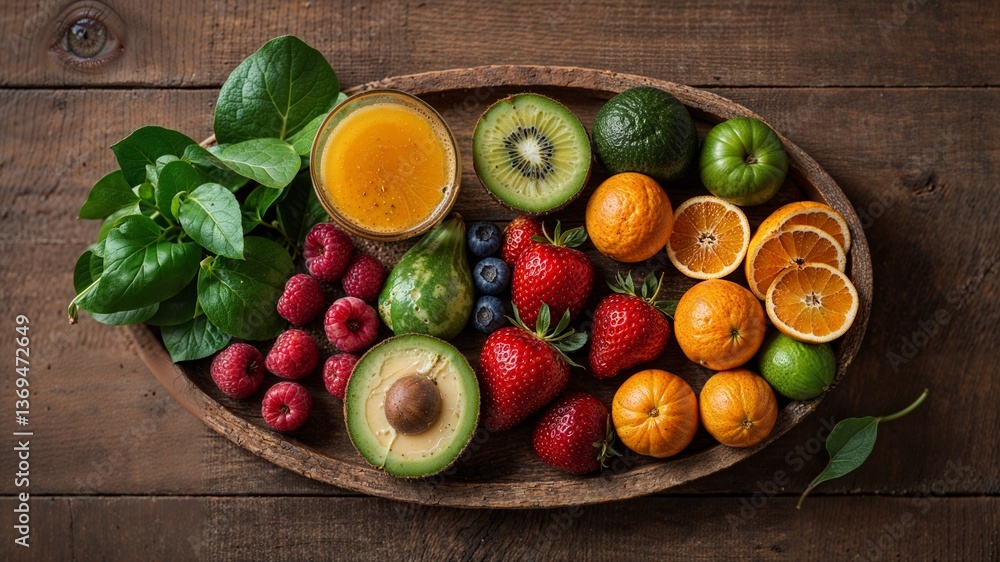 Healthy Vegan Snack with Fresh Citrus, Berries, and Avocado
Healthy Vegan Snack with Fresh Citrus, Berries, and Avocado