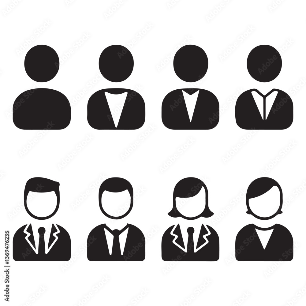 Different Human Figures The icons Simple Generic Human Shapes Different Human Figures The icons Simple Generic Human Shapes
