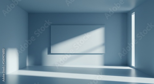 Wallpaper Mural Serene Minimalist Room Mockup Soft Light. AI Generated Torontodigital.ca