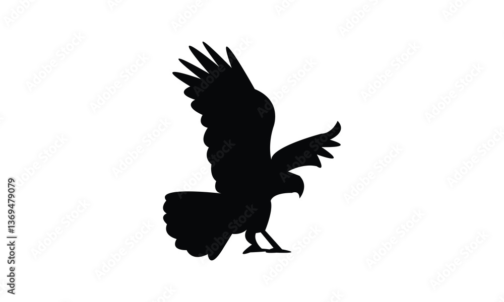 Obraz premium Flying African marsh harrier bird Silhouette Design And Vector Illustration. 