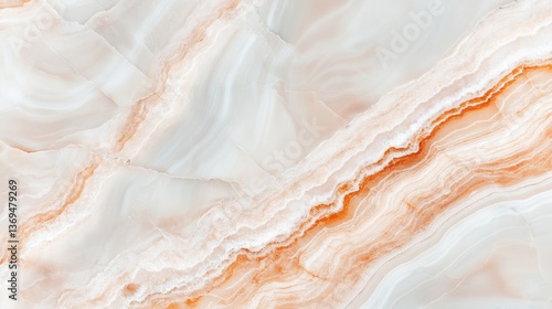 Onyx Texture White and Orange Veins, Natural Stone Pattern, Marble , Surface